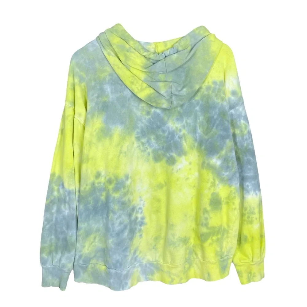 Wild Fable | Tie-Dye Hooded Sweatshirt Yellow and Gray Multicolored Hoodie - Picture 4 of 6